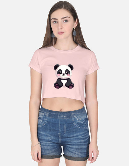 Cute Panda Female Crop Top
